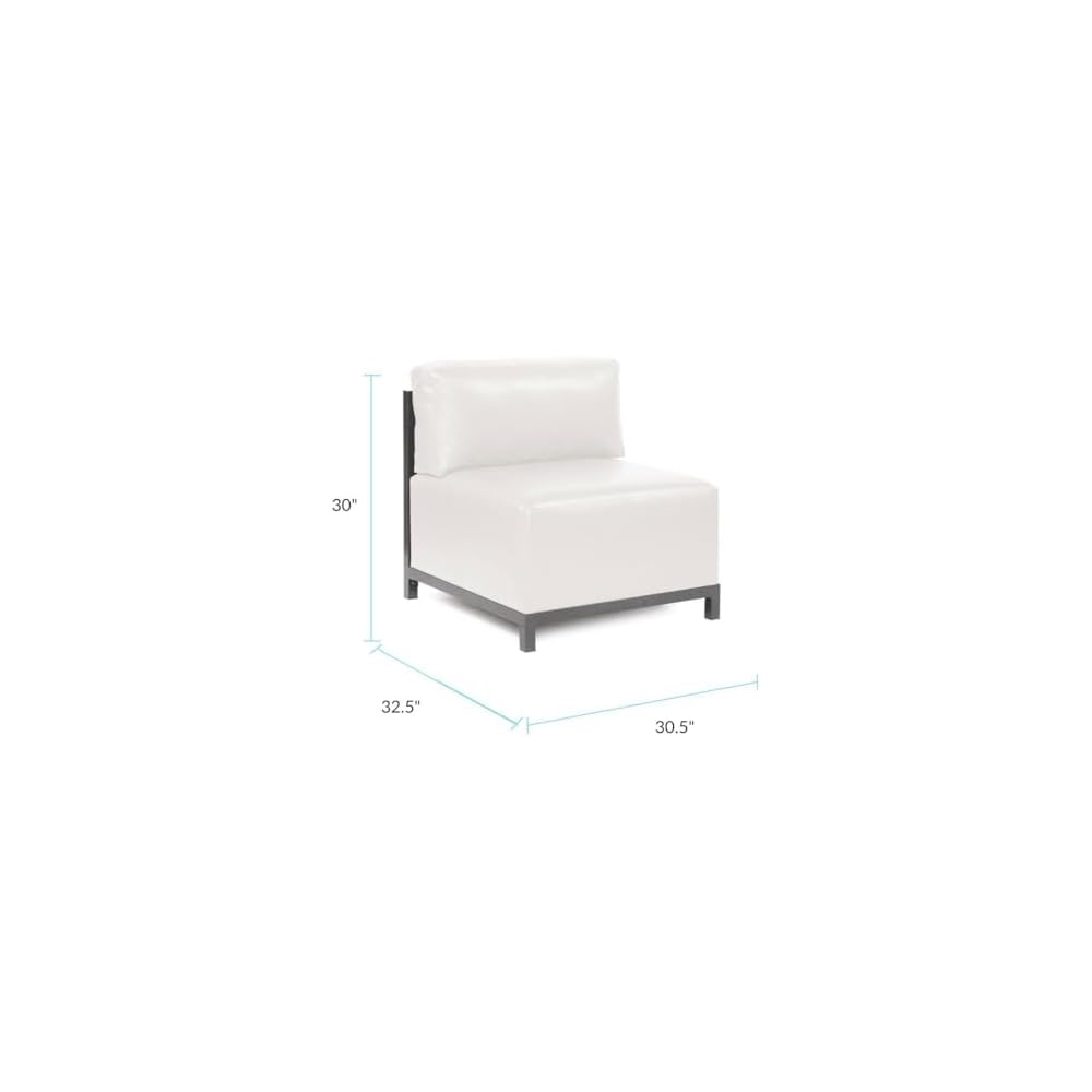 Howard Elliott Collection Axis Chair with Cover, Cushioned Seating Chair with Titanium Frame, Ideal for Indoor or Outdoor Living Room or Office, 30.5 x 32.5 x 30 inches, Avanti White