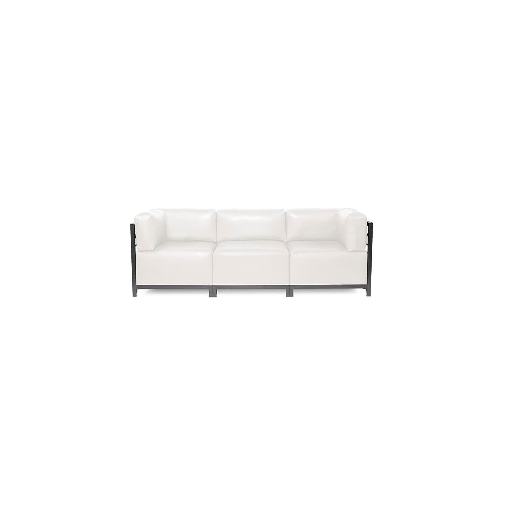 Howard Elliott Collection Axis Chair with Cover, Cushioned Seating Chair with Titanium Frame, Ideal for Indoor or Outdoor Living Room or Office, 30.5 x 32.5 x 30 inches, Avanti White