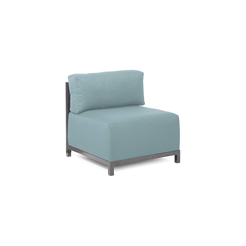 Howard Elliott Collection Axis Chair with Cover, Cushioned Seating Chair with Titanium Frame, Ideal for Indoor or Outdoor Living Room or Office, 30.5 x 32.5 x 30 inches, Avanti White