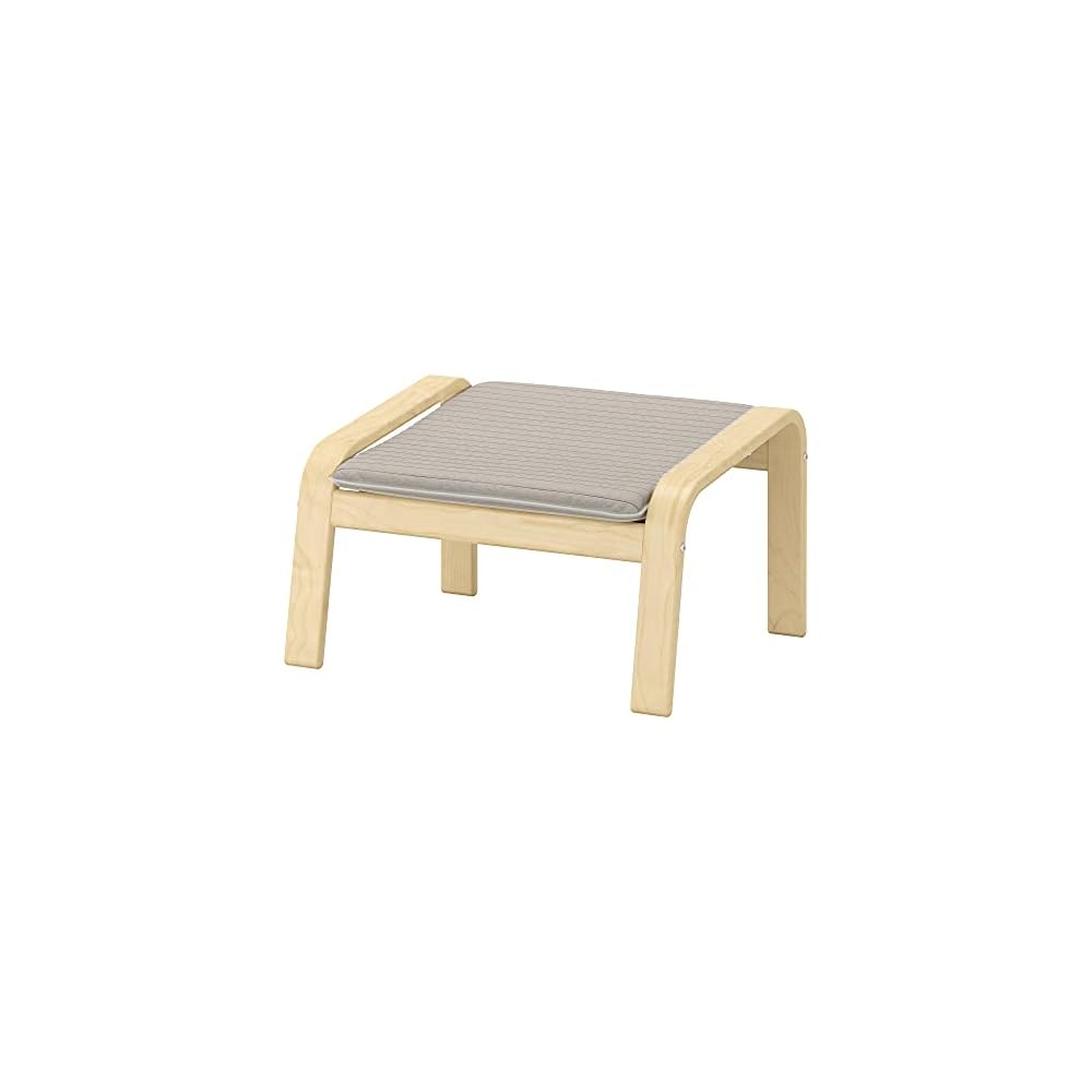 ProTuning POÄNG Armchair and footstool, birch veneer/Knisa light beige