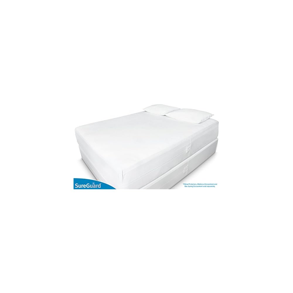 Queen (13-16 in. Deep) SureGuard Mattress Encasement - 100% Waterproof, Bed Bug Proof, Hypoallergenic - Premium Zippered Six-Sided Cover