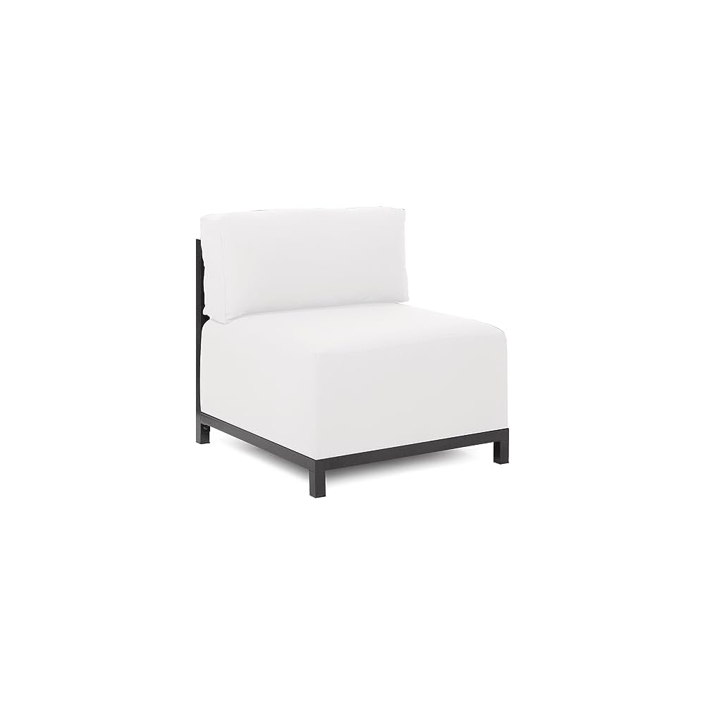 Howard Elliott Collection Axis Chair with Cover, Cushioned Seating Chair with Titanium Frame, Ideal for Indoor or Outdoor Living Room or Office, 30.5 x 32.5 x 30 inches, Avanti White