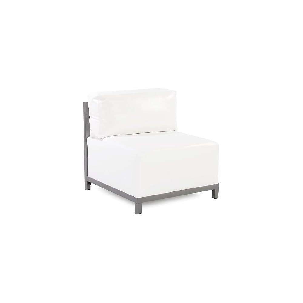 Howard Elliott Collection Axis Chair with Cover, Cushioned Seating Chair with Titanium Frame, Ideal for Indoor or Outdoor Living Room or Office, 30.5 x 32.5 x 30 inches, Avanti White