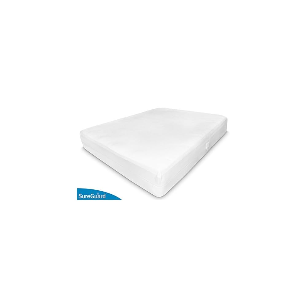 Queen (13-16 in. Deep) SureGuard Mattress Encasement - 100% Waterproof, Bed Bug Proof, Hypoallergenic - Premium Zippered Six-Sided Cover