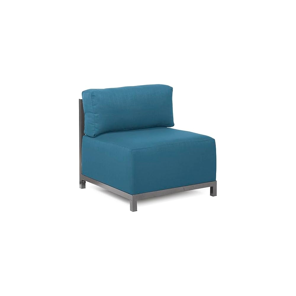 Howard Elliott Collection Axis Chair with Cover, Cushioned Seating Chair with Titanium Frame, Ideal for Indoor or Outdoor Living Room or Office, 30.5 x 32.5 x 30 inches, Avanti White