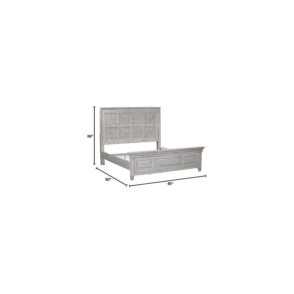 Liberty Furniture Industries Heartland Opt Panel Bed, Antique White, Queen