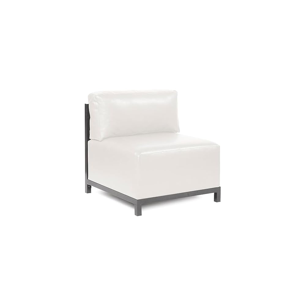 Howard Elliott Collection Axis Chair with Cover, Cushioned Seating Chair with Titanium Frame, Ideal for Indoor or Outdoor Living Room or Office, 30.5 x 32.5 x 30 inches, Avanti White