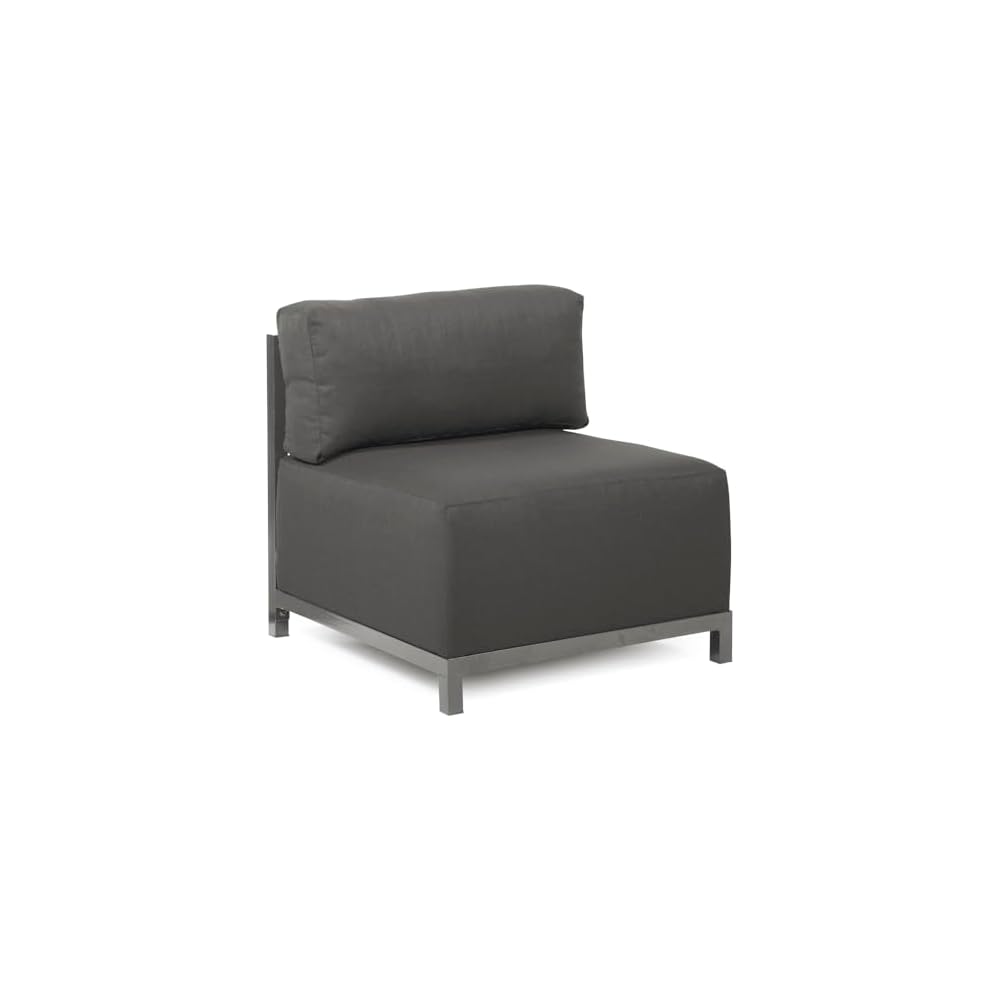 Howard Elliott Collection Axis Chair with Cover, Cushioned Seating Chair with Titanium Frame, Ideal for Indoor or Outdoor Living Room or Office, 30.5 x 32.5 x 30 inches, Avanti White