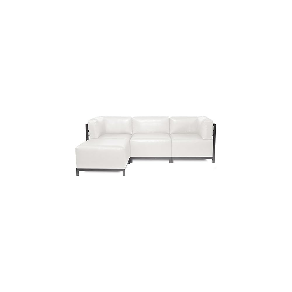 Howard Elliott Collection Axis Chair with Cover, Cushioned Seating Chair with Titanium Frame, Ideal for Indoor or Outdoor Living Room or Office, 30.5 x 32.5 x 30 inches, Avanti White