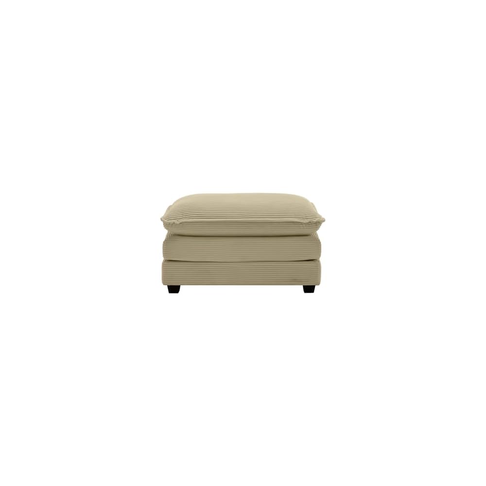 Aoowow Corduroy Ottoman Upholstered Couches Ottoman for Modular Sectional Sofa for Living Room(Camel)