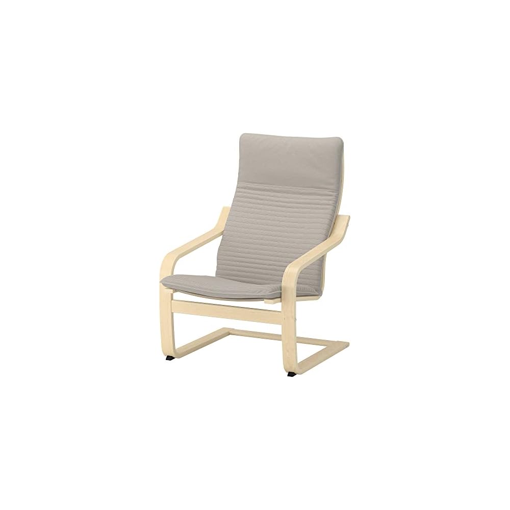 ProTuning POÄNG Armchair and footstool, birch veneer/Knisa light beige