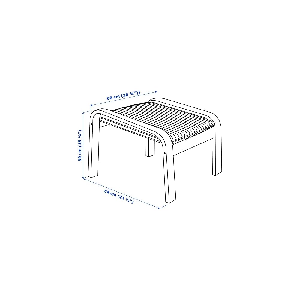 ProTuning POÄNG Armchair and footstool, birch veneer/Knisa light beige
