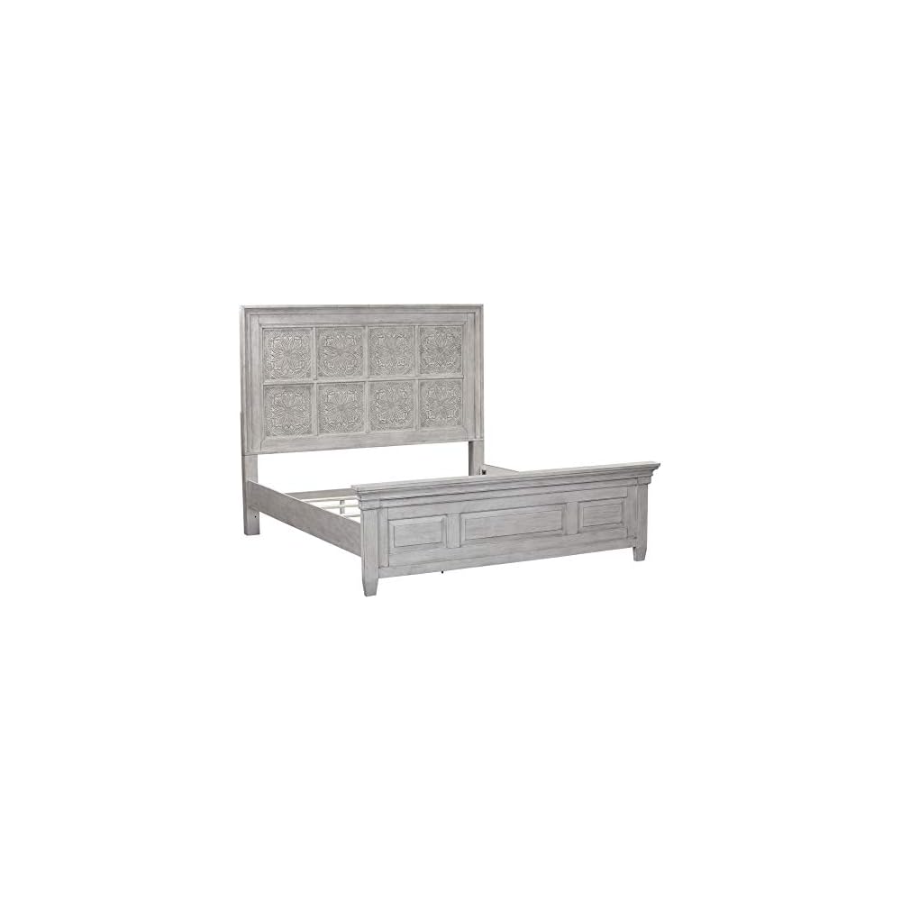 Liberty Furniture Industries Heartland Opt Panel Bed, Antique White, Queen