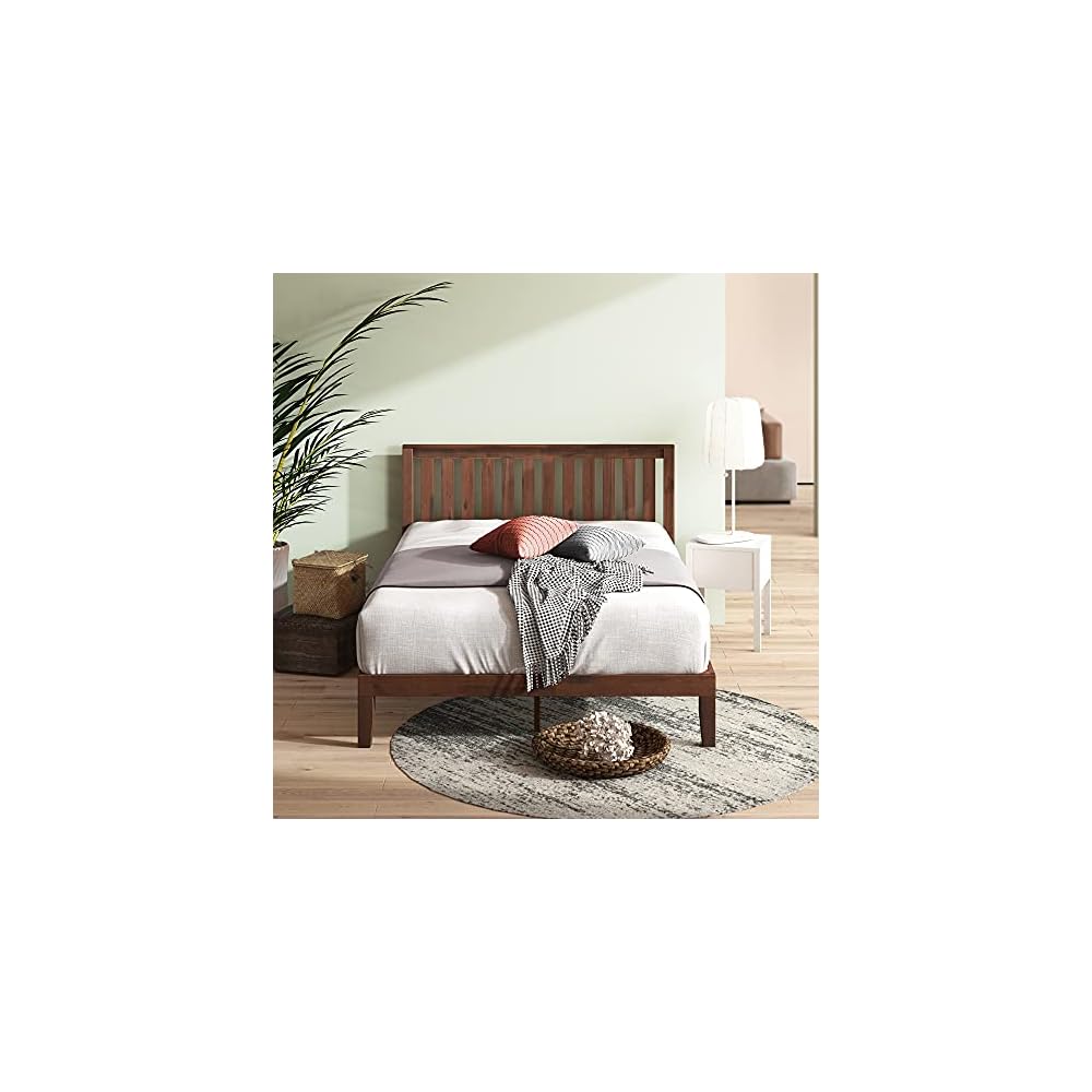 Zinus Vivek Wood Platform Bed Frame with Headboard, Easy Assembly, Full