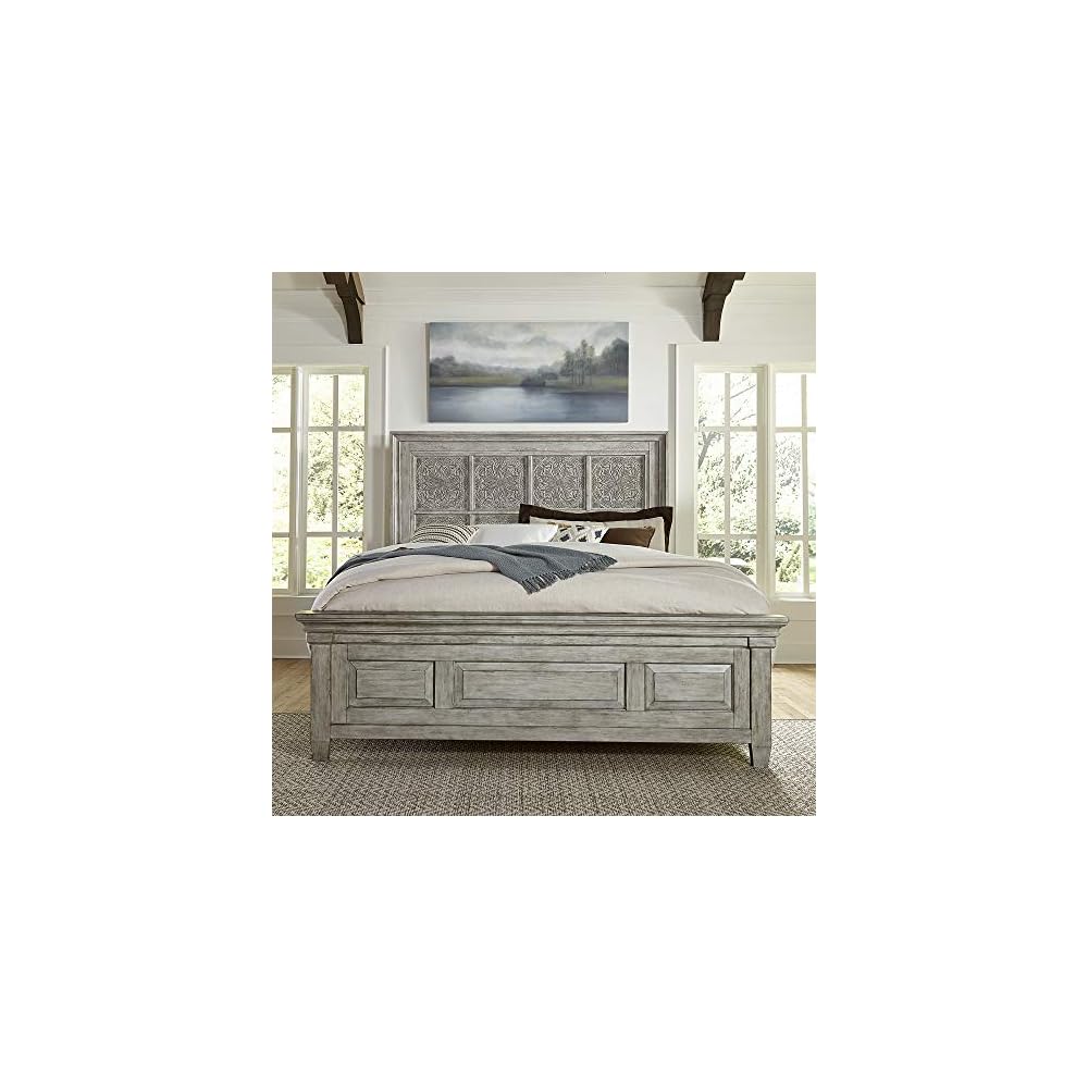 Liberty Furniture Industries Heartland Opt Panel Bed, Antique White, Queen