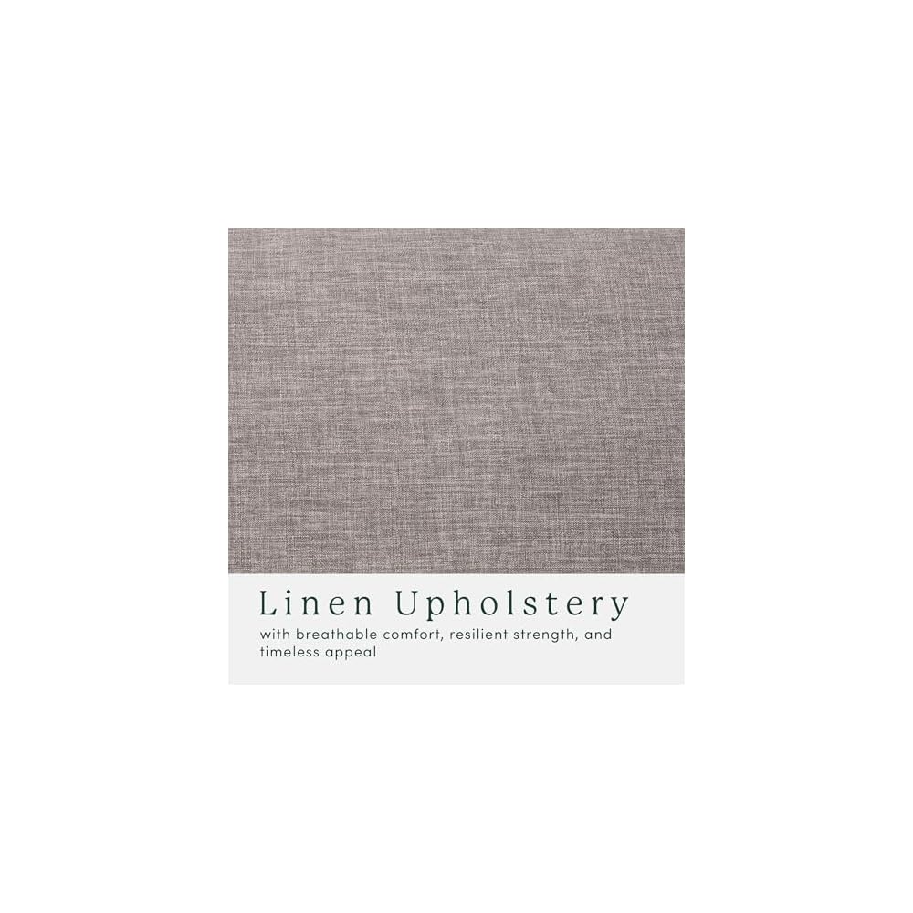 Walker Edison Nash Modern Farmhouse Linen Swivel Accent Chair, Dark Grey