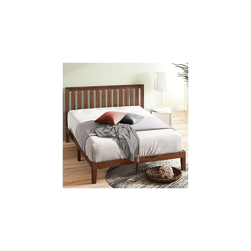 Zinus Vivek Wood Platform Bed Frame with Headboard, Easy Assembly, Full