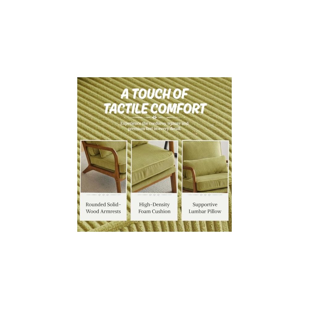 Karl home Mid-Century Accent Reading Chairs Set of 2, Green