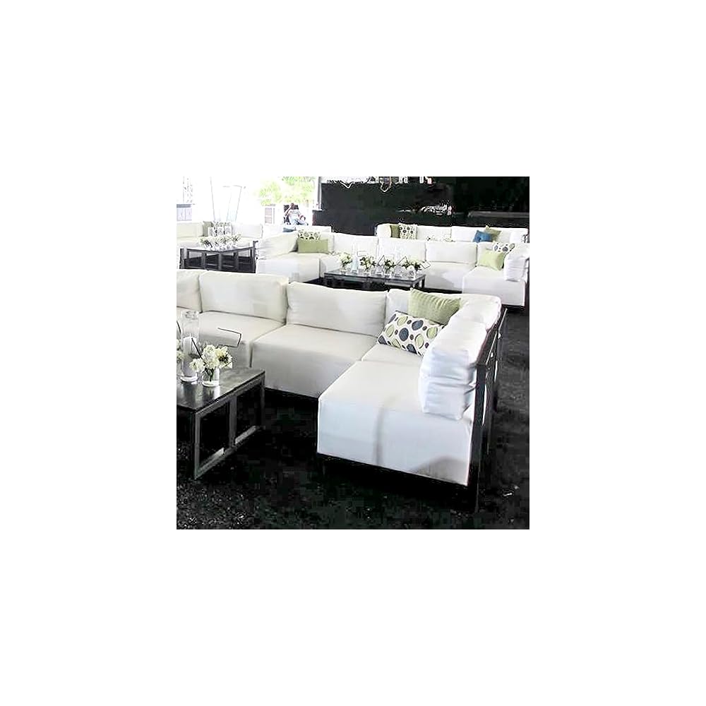 Howard Elliott Collection Axis Chair with Cover, Cushioned Seating Chair with Titanium Frame, Ideal for Indoor or Outdoor Living Room or Office, 30.5 x 32.5 x 30 inches, Avanti White