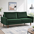70" Green Velvet Loveseat Sofa for Living Room, Modern Comfy Sofa Couch