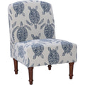Powell Company Powell Markay Accent Chair, 25"W x 18.75"D x 35H, Ivory with Blue Sea Turtle Pattern, Traditional, Coastal, Upholstered, Armless, 275 lbs Max Weight, Indoor Use