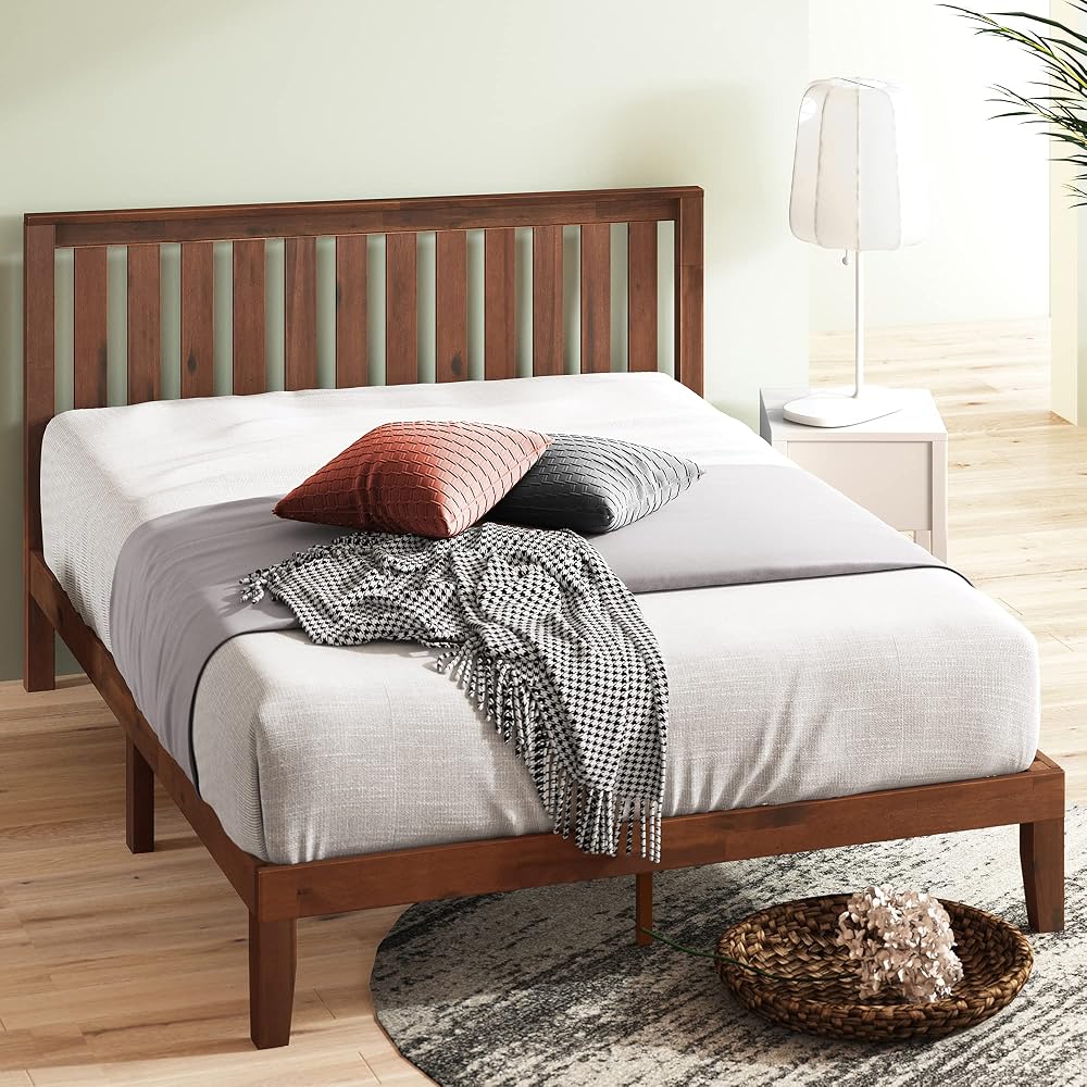 Zinus Vivek Wood Platform Bed Frame with Headboard, Easy Assembly, Full